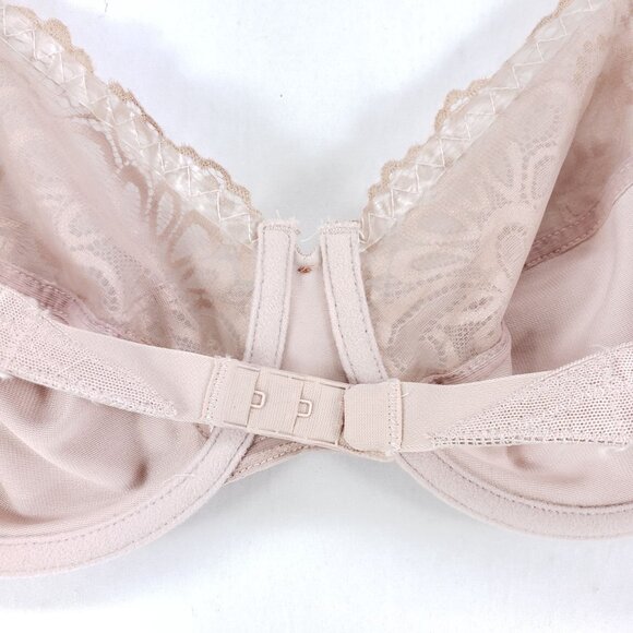 Glamorise Convertible Racerback Lace Bra Size 40B Nude Adjustable Straps - Picture 3 of 6